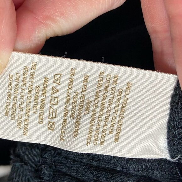 Free People Baja Stripe Sleeve Jacket Size XS Black Denim Bohemian Boho‎ Coat - Picture 10 of 12